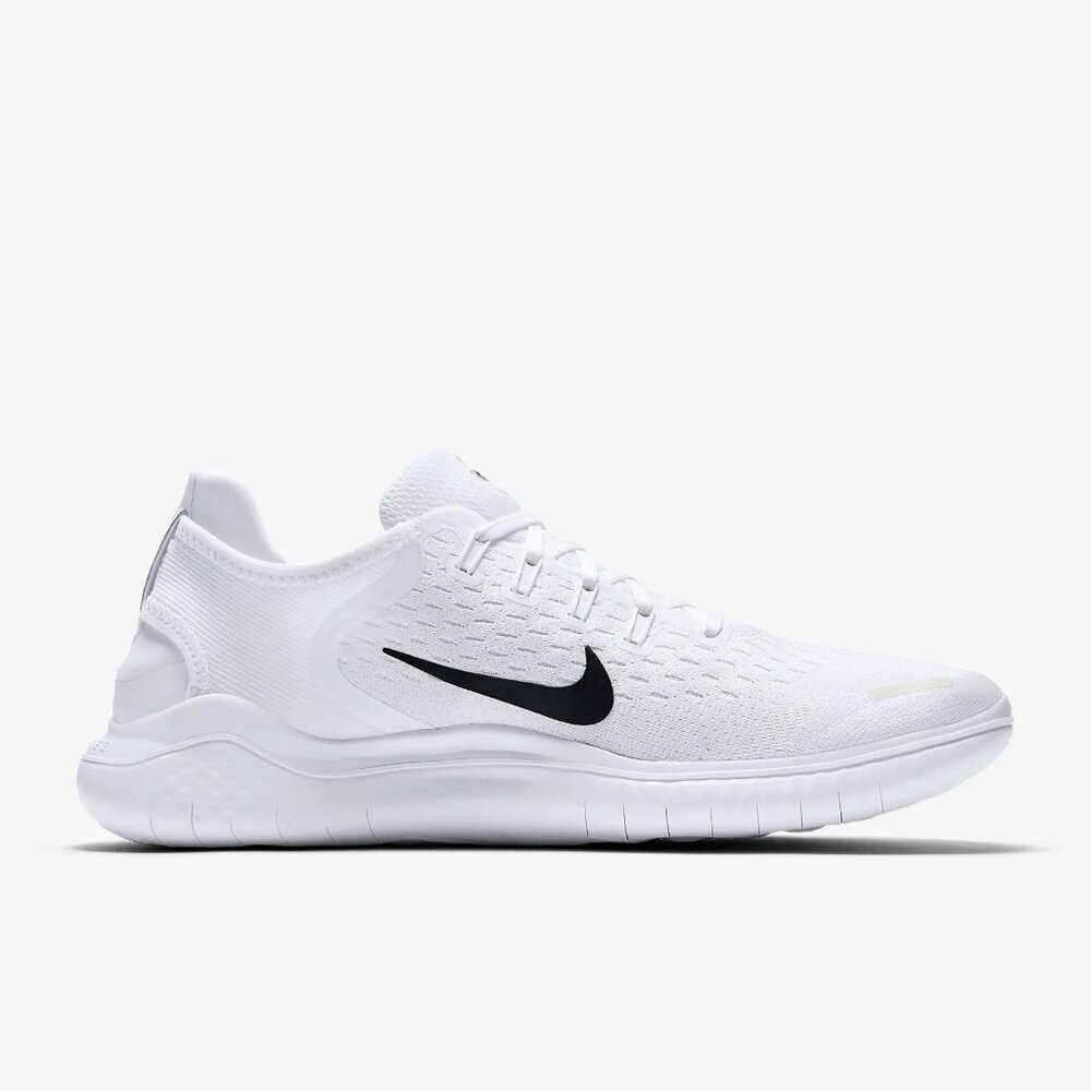 Size 9.5 Nike Free Run 2018 White Black Men's Road Running Shoes New 942836-100